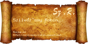 Szilvássy Robin névjegykártya